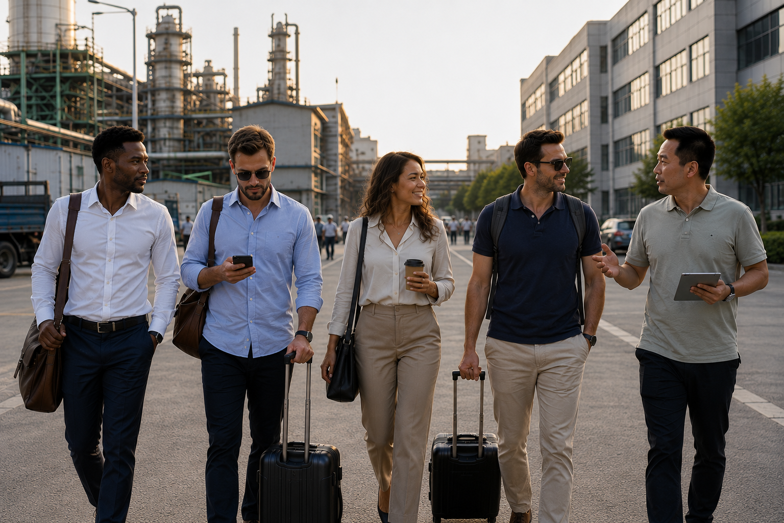 Visita empresarial en China: recorriendo una zona industrial junto a un guía local