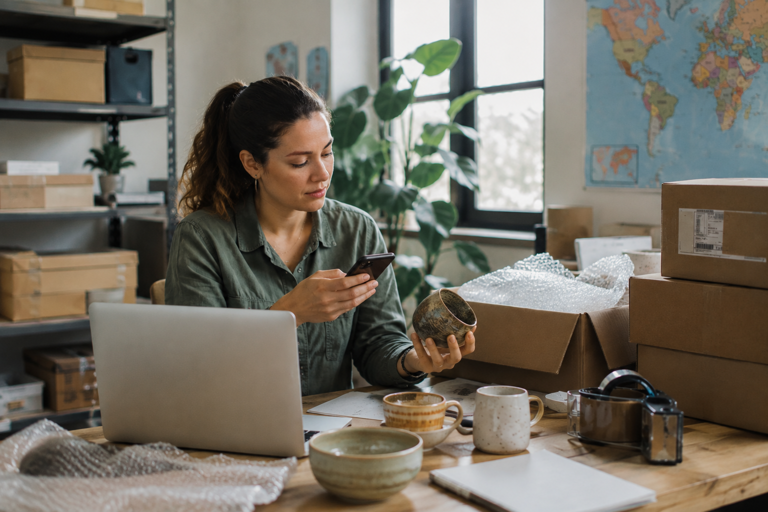 Crecimiento digital de negocio conectado con oportunidades internacionales