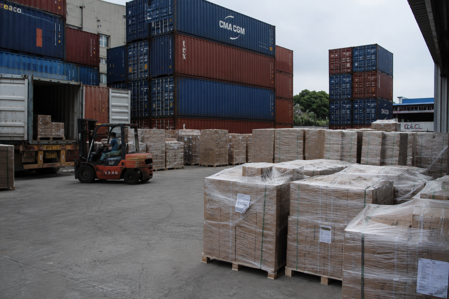 Mercancía lista para exportar desde China