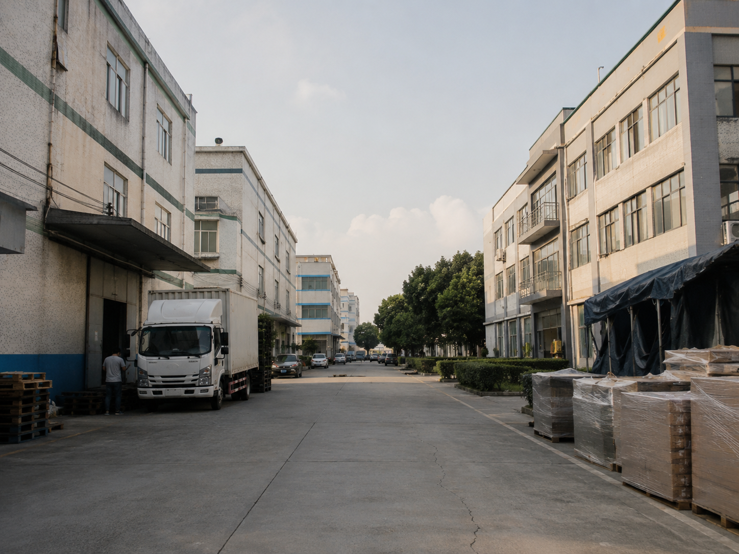 Entorno industrial de Foshan, China, donde SoluZen tiene presencia física
