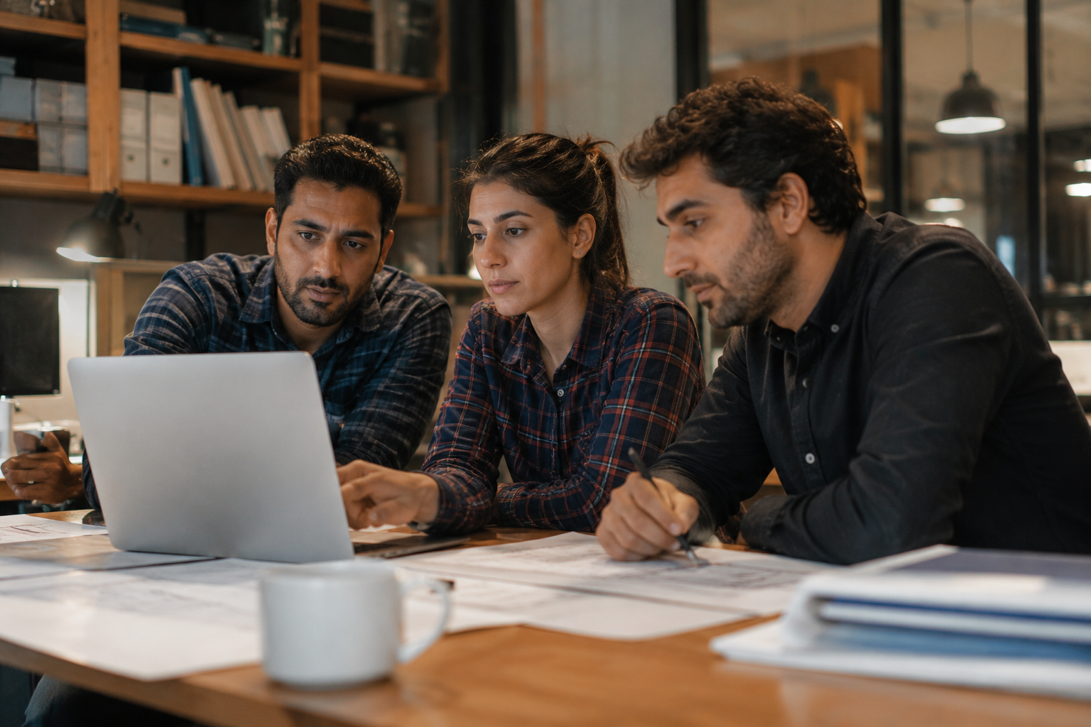 Equipo SoluZen revisando un plan de captación con un cliente